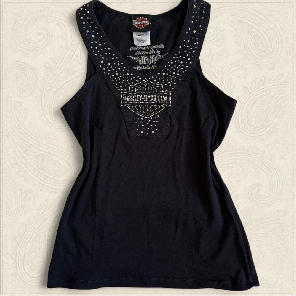 Harley-Davidson embellished tank top rhinestone size small